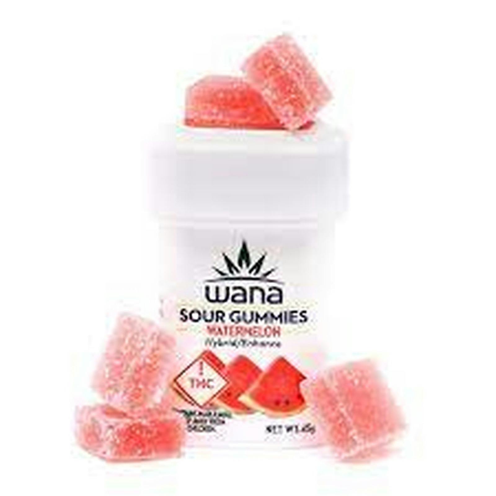 Wana Watermelon Sour Gummies 100mg - Hybrid